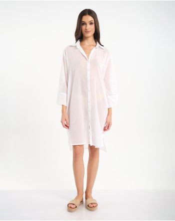 SHIRT IN WHITE COLOR WITH BACK EMBROIDERY ''EYE'' ONE SIZE (100% COTTON)