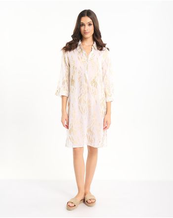 ΚΑΦΤΑΝΙ/ΠΟΥΚΑΜΙΣΑ ΣΕ ΛΕΥΚΟ ΜΕ ΧΡΥΣΕΣ ΛΕΠΤΟΜΕΡΕΙΕΣ ONE SIZE (100% COTTON)