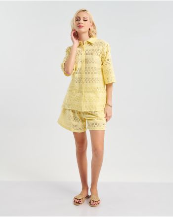 S/2 ΠΟΥΚΑΜΙΣΟ ΚΑΙ ΣΟΡΤΑΚΙ ΣΕ ΚΙΤΡΙΝΟ ΧΡΩΜΑ ONE SIZE (100% COTTON)