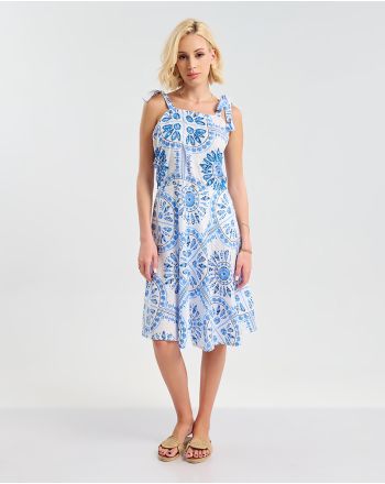 ΚΟΝΤΟ ΦΟΡΕΜΑ ΑΜΑΝΙΚΟ ΜΕ ΔΕΣΙΜΟ ΣΤΟΝ ΩΜΟ ΣΕ ΛΕΥΚΌ/ΓΑΛΑΖΙΟ ONE SIZE ( 100% COTTON)