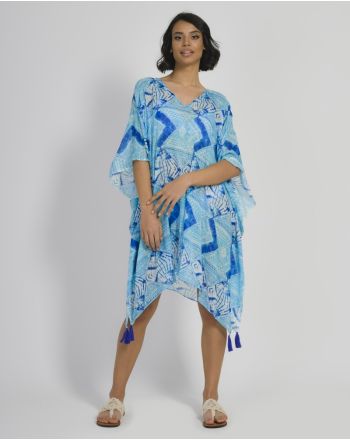 ΚΑΦΤΑΝΙ ΜΠΛΕ/ΛΕΥΚΟ ΜΕ ΣΧΕΔΙΑ ONE SIZE (100% COTTON)