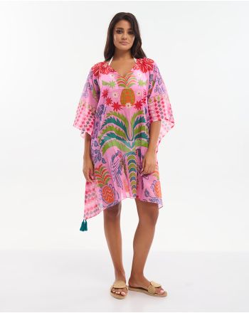 ΚΑΦΤΑΝΙ ΡΟΖ ΜΕ ΠΑΠΑΓΑΛΟΥΣ ONE SIZE ( 100% COTTON)