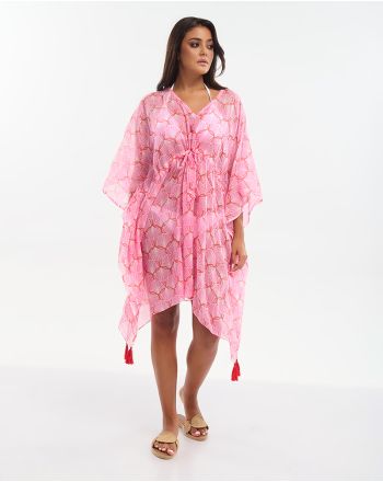 ΚΑΦΤΑΝΙ ΜΕ ΖΩΝΑΚΙ ΡΟΖ/ΚΟΚΚΙΝΟ ONE SIZE (100% COTTON)