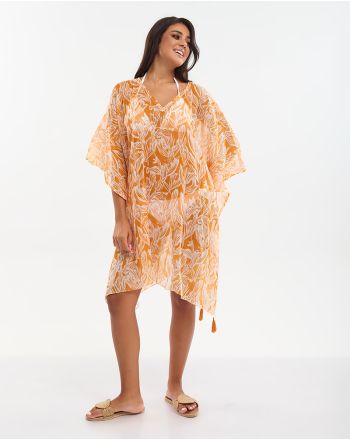 ΚΑΦΤΑΝΙ ΠΟΡΤΟΚΑΛΙ/ΛΕΥΚΟ ONE SIZE (100% COTTON)