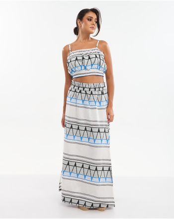 S/2 ΚΟΝΤΟ ΤΟΠ ΚΑΙ ΦΟΥΣΤΑ ΜΑΚΡΙΑ ΣΕ ΛΕΥΚΌ/ΜΠΛΕ/ΜΑΥΡΟ ONE SIZE (100% COTTON)