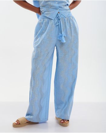 ΠΑΝΤΕΛΟΝΑ ΣΕ ΓΑΛΑΖΙΟ ΧΡΩΜΑ ΜΕ ΑΣΗΜΕΝΙΕΣ ΠΟΥΛΙΕΣ ONE SIZE (100% COTTON)