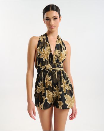 ΟΛΟΣΩΜΗ ΦΟΡΜΑ ΚΟΝΤΗ  ΠΟΛΥΜΟΡΦΙΚΟ ΜΑΥΡΟ/ΧΡΥΣΟ ΦΟΙΝΙΚΕΣ ONE SIZE (60% SILK 40% POLYESTER)