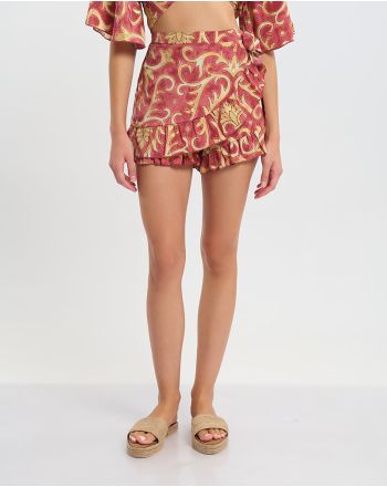 ΚΟΝΤΗ ΦΟΥΣΤΑ ΔΕΤΗ ΣΕ ΚΟΚΚΙΝΟ ΧΡΩΜΑ ΜΕ ΧΡΥΣΕΣ ΛΕΠΤΟΜΕΡΕΙΕΣ S/M (60% SILK 40% POLYESTER)