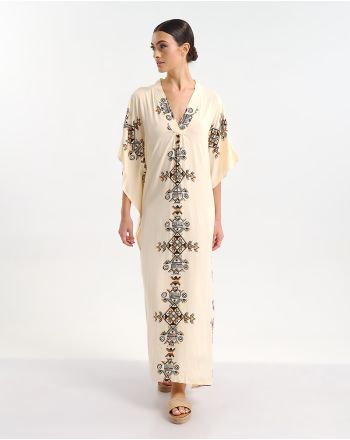 ΚΑΦΤΑΝΙ ΜΑΚΡΥ ΕΚΡΟΥ ΜΕ ΓΕΩΜΕΤΡΙΚΑ ΣΧΕΔΙΑ ONE SIZE (100% RAYON)