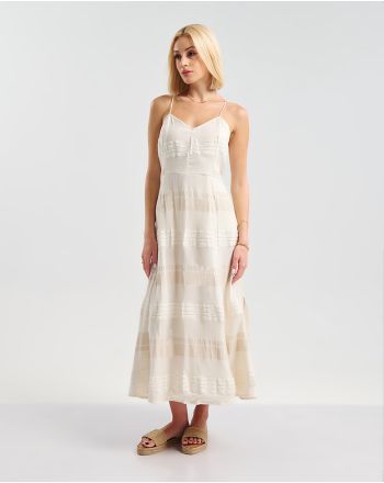 ΦΟΡΕΜΑ ΜΑΚΡΥ ΣΕ ΜΠΕΖ ΧΡΩΜΑ ΜΕ ΔΕΣΙΜΟ ΣΤΗΝ ΠΛΑΤΗ ONE SIZE (100% COTTON)