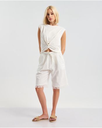 ΑΜΑΝΙΚΟ ΤΟΠ ΣΕ ΛΕΥΚΟ ΧΡΩΜΑ ΜΕ ΔΕΣΙΜΟ ΜΠΡΟΣΤΑ ONE SIZE (100% COTTON)