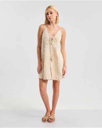 ΦΟΡΕΜΑ ΚΟΝΤΟ ΣΕ  ΜΠΕΖ ΧΡΩΜΑ ONE SIZE ( 100% COTTON)