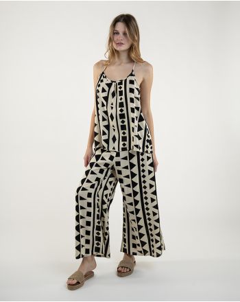 S/2 ΤΟΠ ΚΑΙ ΠΑΝΤΕΛΟΝΑ ΣΕ ΜΑΥΡΟ/ΛΕΥΚΟ ONE SIZE (100% RAYON)