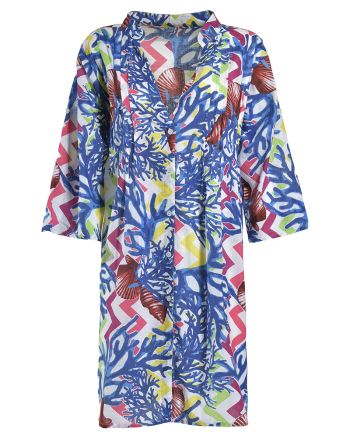 ΦΟΡΕΜΑ/ΚΑΦΤΑΝΙ ΚΟΝΤΟ ΜΕ 3/4 ΜΑΝΙΚΙ ΜΠΛΕ ΜΕ ΚΟΡΑΛΙΑ M/L (100% COTTON)