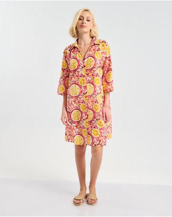 ΚΑΦΤΑΝΙ ΚΟΚΚΙΝΟ ΜΕ ΚΙΤΡΙΝΑ ''ΛΟΥΛΟΥΔΙΑ'' S/M ( 100% COTTON)