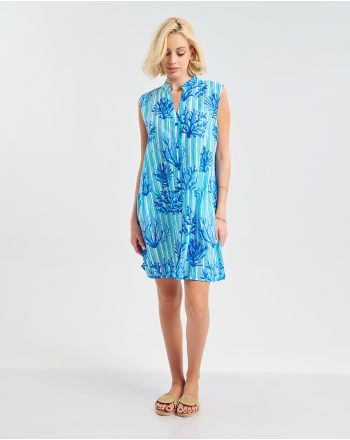 ΚΑΦΤΑΝΙ ΑΜΑΝΙΚΟ ΛΕΥΚΌ/ΤΥΡΚΟΥΑΖ ΜΕ ΜΠΛΕ ΛΕΠΤΟΜΕΡΕΙΕΣ L/XL ( 100% COTTON)