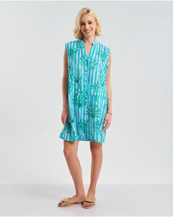 ΚΑΦΤΑΝΙ ΑΜΑΝΙΚΟ ΛΕΥΚΌ/ΓΑΛΑΖΙΟ ΜΕ ΤΥΡΚΟΥΑΖ ΛΕΠΤΟΜΕΡΕΙΕΣ S/M ( 100% COTTON)