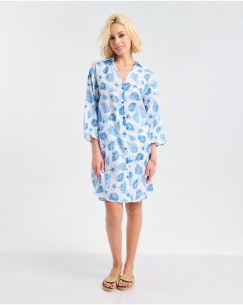 ΚΑΦΤΑΝΙ ΛΕΥΚΌ ΜΕ ΜΠΛΕ ''ΑΣΤΕΡΙΕΣ'' S/M (100% COTTON)