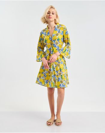 ΦΟΡΕΜΑ/ΚΑΦΤΑΝΙ ΜΕ ΜΑΝΙΚΙΑ ΛΕΥΚΟ/ΚΙΤΡΙΝΟ/ΜΠΛΕ L/XL (100% COTTON)