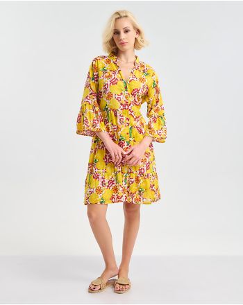 ΦΟΡΕΜΑ/ΚΑΦΤΑΝΙ ΜΕ ΜΑΝΙΚΙΑ ΛΕΥΚΟ/ΚΙΤΡΙΝΟ/ΚΟΚΚΙΝΟ S/M (100% COTTON)