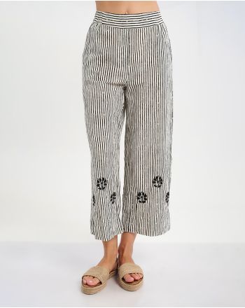 ΠΑΝΤΕΛΟΝΑ ΛΕΥΚΗ ΜΕ ΜΑΥΡΕΣ ΡΙΓΕΣ ONE SIZE ( 100% COTTON)