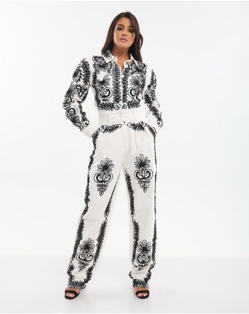 ΟΛΟΣΩΜΗ ΦΟΡΜΑ ΜΕ ΜΑΚΡΥ ΜΑΝΙΚΙ ΛΕΥΚΗ ΜΕ ΜΑΥΡΑ ΚΕΝΤΗΜΑΤΑ ONE SIZE (100% COTTON)