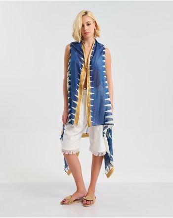 ΓΙΛΕΚΟ ΑΣΥΜΜΕΤΡΟ ΜΠΕΖ/ΜΠΛΕ ONE SIZE (100% COTTON)