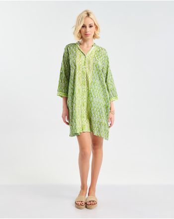 ΠΟΥΚΑΜΙΣΑ ΜΕ 3/4 ΜΑΝΙΚΙ ΠΡΑΣΙΝΗ ΜΕ ΨΑΡΙΑ ONE SIZE (100% COTTON)