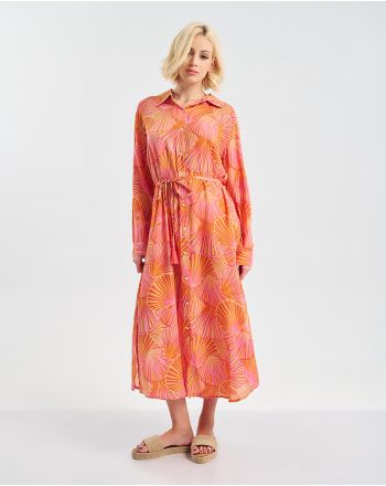 ΠΟΥΚΑΜΙΣΑ ΜΑΚΡΙΑ ΠΟΛΥΧΡΩΜΗ ''ΚΟΧΥΛΙΑ'' ΜΕ ΖΩΝΗ ONE SIZE (100% MODAL)