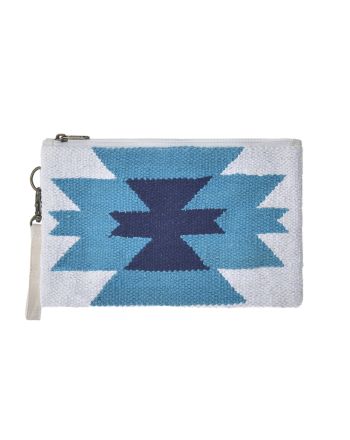 FABRIC BAG WHITE / LIGHT BLUE (100% COTTON)
