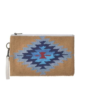 ΤΣΑΝΤΑΚΙ ΥΦΑΣΜΑΤΙΝΟ ΚΑΦΕ/ΜΠΛΕ/ΚΟΚΚΙΝΟ  (100% COTTON)