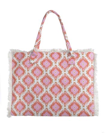 FABRIC BAG IN PINK/BEIGE COLOR 45Χ14Χ34