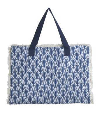 ΤΣΑΝΤΑ ΥΦΑΣΜΑΤΙΝΗ ΕΚΡΟΥ/ΜΠΛΕ 53X16X37