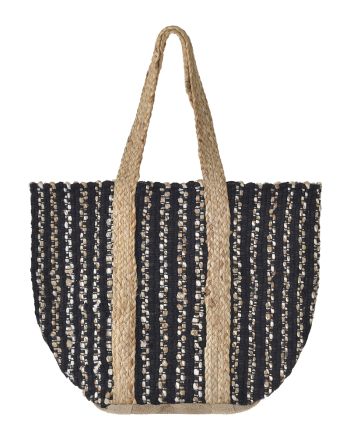 ΤΣΑΝΤΑ ΑΠΟ ΓΙΟΥΤΑ ΣΕ ΜΑΥΡΟ ΜΕ ΜΠΕΖ ΛΕΠΤΟΜΕΡΕΙΕΣ 31X40X31 ( 70% COTTON 30%JUTE)