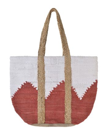 ΤΣΑΝΤΑ ΓΙΟΥΤΑ ΛΕΥΚΟ/ΚΟΚΚΙΝΟ 31X40X31 (70% COTTON 30% JUTE)
