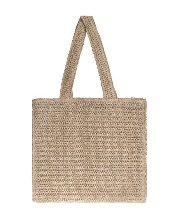 STRAW BAG IN BEIGE COLOR WITH ZIPPER 42X37X16 (100% PAPER)