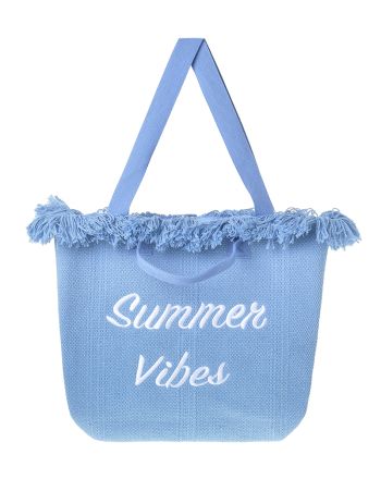 FABRIC BEACH BAG IN BLUE COLOR 