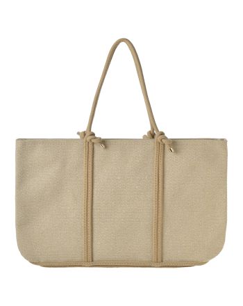 FABRIC BAG IN BEIGE COLOR 50X33X10 (20% COTTON & 80% POLYESTER)