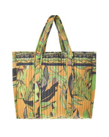 ΤΣΑΝΤΑ ΥΦΑΣΜΑΤΙΝΗ ''TROPICAL'' ME ΚΙΤΡΙΝΟ ΧΡΩΜΑ 37X33X18 (100% COTTON)