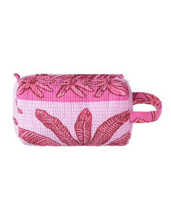 ΤΣΑΝΤΑΚΙ ΥΦΑΣΜΑΤΙΝΟ ΡΟΖ ΜΕ ΦΟΙΝΙΚΕΣ 22X10X10 (50%COTTON 50% POLYESTER)