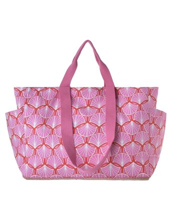 ΤΣΑΝΤΑ ΥΦΑΣΜΑΤΙΝH ΡΟΖ/ΚΟΚΚΙΝΗ 48X38X18 (50% COTTON 50% POLYESTER)