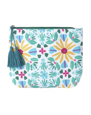 ΤΣΑΝΤΑΚΙ ΥΦΑΣΜΑΤΙΝΟ ΤΙΡΚΟΥΑΖ ΜΕ ΚΙΤΡΙΝΑ ΛΟΥΛΟΥΔΙΑ 22X19X2 (50%COTTON 50% POLYESTER)