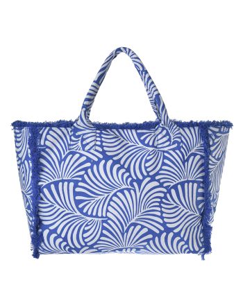 FABRIC BAG IN BLUE/WHITE COLOR 42X30X20 (50% COTTON 50% POLYESTER)