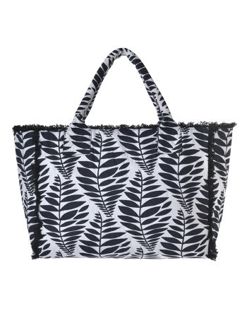 FABRIC BAG IN BLACK/WHITE COLOR  42X30X20 (50% COTTON 50% POLYESTER)
