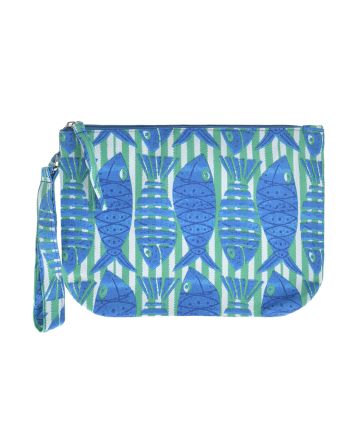 ΤΣΑΝΤΑΚΙ ΥΦΑΣΜΑΤΙΝΟ ΜΠΛΕ ΜΕ ΨΑΡΙΑ (50%COTTON 50% POLYESTER)