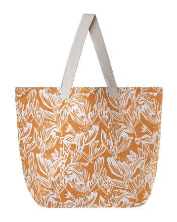 ΤΣΑΝΤΑ ΥΦΑΣΜΑΤΙΝH ΠΟΡΤΟΚΑΛΙ/ΛΕΥΚΟ 40X43X20 (50% COTTON 50% POLYESTER)