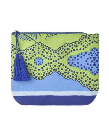 ΤΣΑΝΤΑΚΙ ΥΦΑΣΜΑΤΙΝΟ ΠΡΑΣΙΝΟ/ΜΠΛΕ 22X19X2 (50% COTTON 50% POLYESTER)