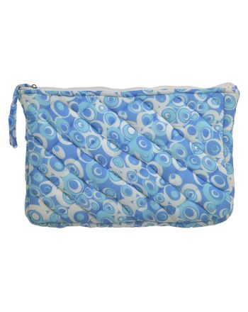 FABRIC ΜΙΝΙ BAG IN BLUE/WHITE COLOR (100% COTTON) 40X3X23