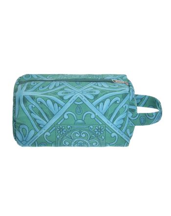 ΤΣΑΝΤAKI ΥΦΑΣΜΑΤΙΝO ΠΡΑΣΙΝΟ/ΜΠΛΕ 23X12X10 (100% COTTON CANVAS WITH POLYESTER LINING)