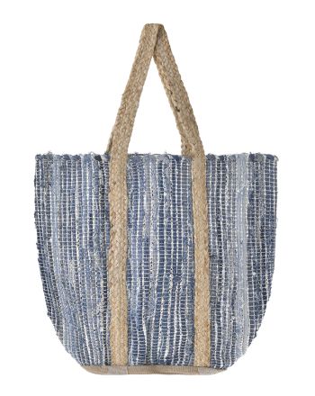 JUTE BAG IN BLUE/BABY BLUE COLOR 32X40X28 (100% JUTE)